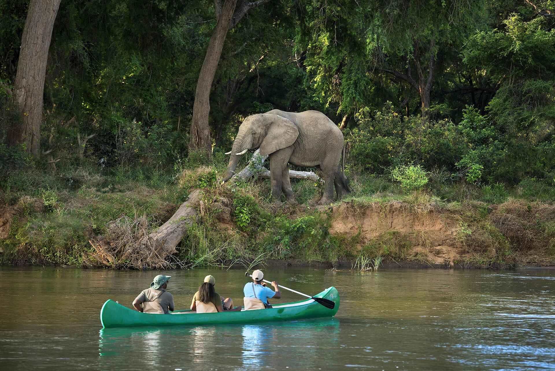 Lolebezi Lodge: Begegnung bei der Kanufahrt