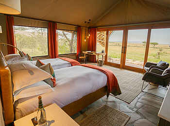 Naboisho Camp: Guest Tent Twin Betten