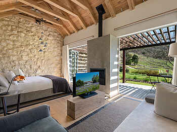Mont Rochelle Hotel and Vineyard: Manor House Viognier Suite Schlafbereich