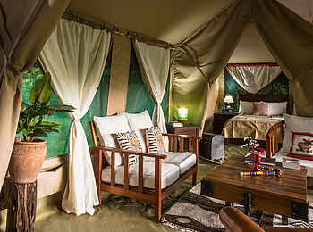 Losokwan Camp: Lounge-Inneres im Familienzelt