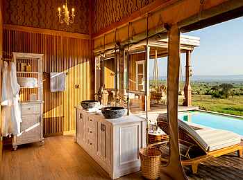 One Nature Mara River Lodge: Badezimmer mit Doppelwaschbecken