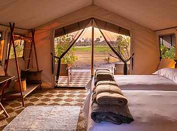 Camp Maru: Ausblick aus dem Schlafzelt