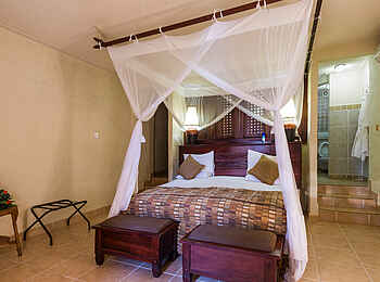 David Livingstone Safari Lodge: Ein Doppelbett David Livingstone Safari Lodge: Ein Doppelbett
