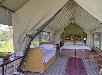 Serengeti under Canvas: Blick in ein Gästezelt Serengeti under Canvas: Blick in ein Gästezelt