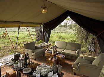 Serengeti under Canvas: Sessel im Loungezelt Serengeti under Canvas: Sessel im Loungezelt