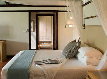 Anantara Bazaruto Island Resort and Spa: Doppelbett im Beach Chalet