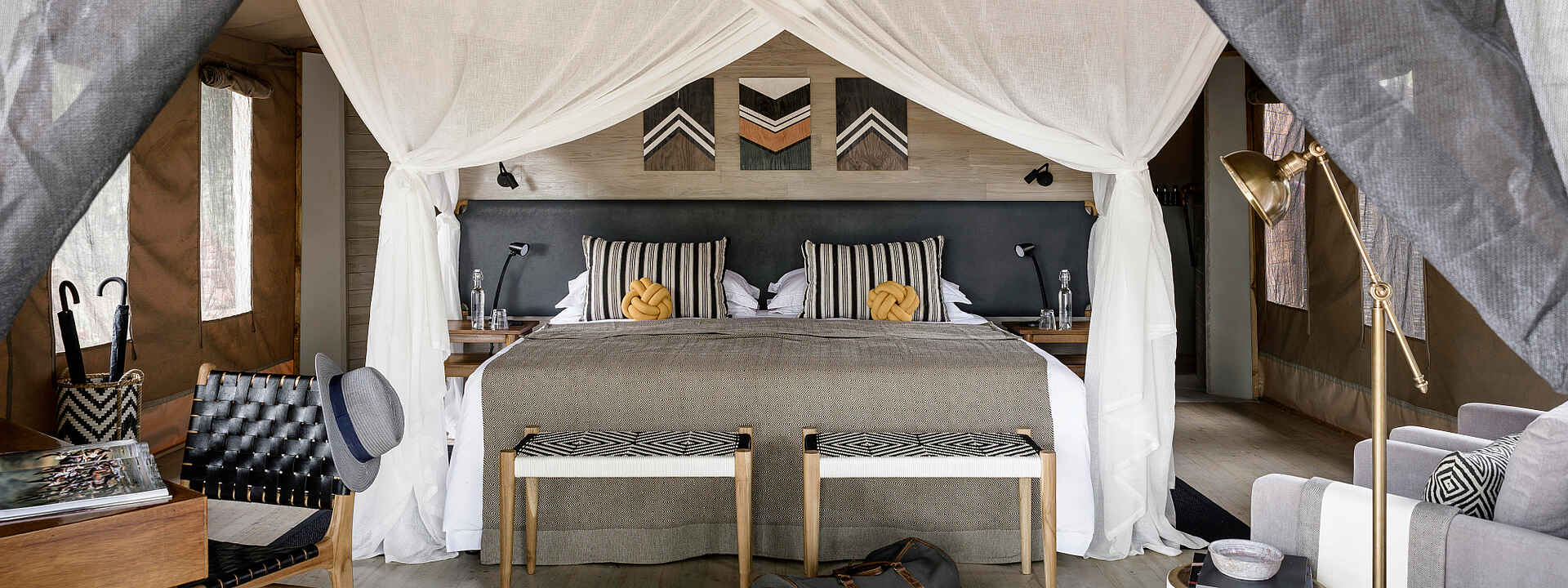 Blick ins Schlafzimmer des Sanctuary Swala