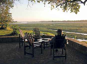 Kafunta River Lodge: Terrasse