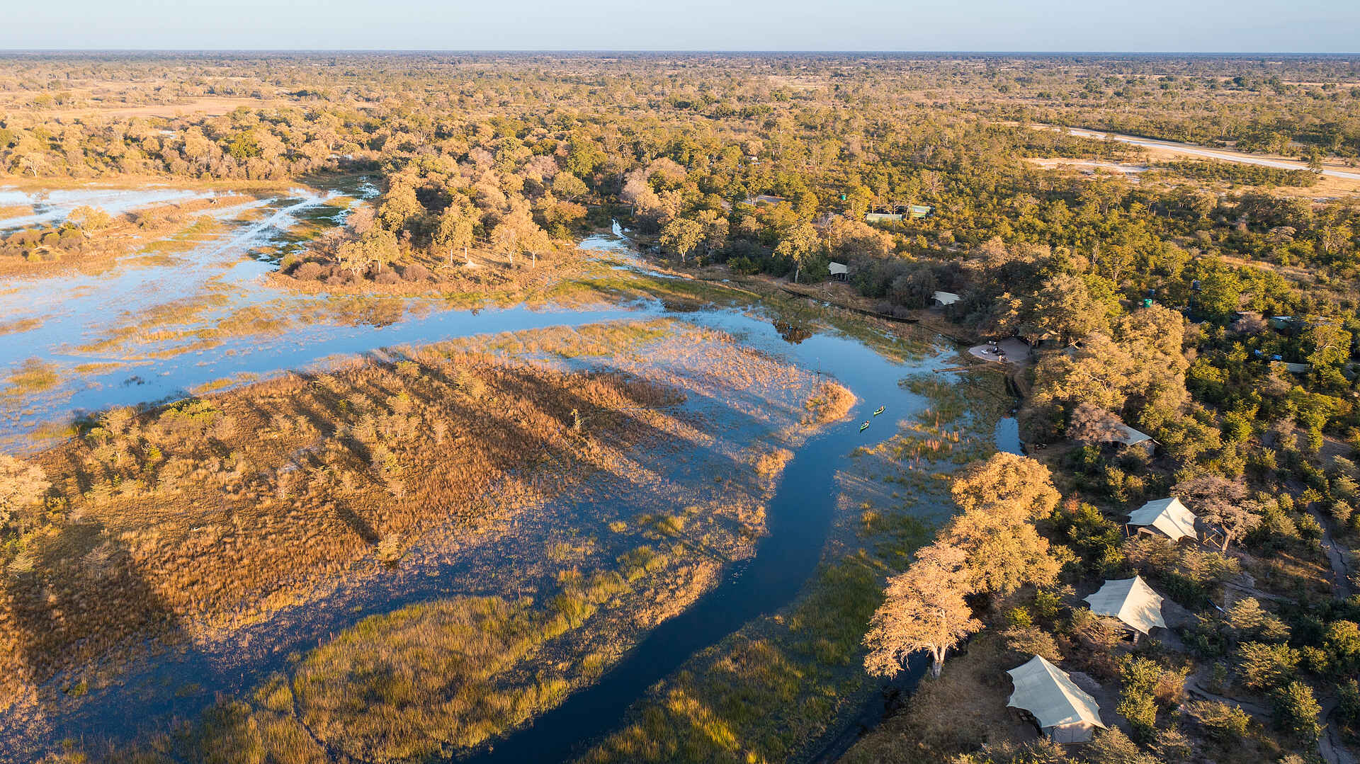 Okavango Explorers Camp: Die Gesamtansicht des Camps