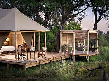 Nxabega Okavango Tented Camp: Gästezelt mit privaten Terrassen