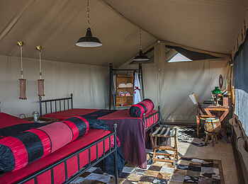 Shu'mata Camp: Gästezeltinterieur Shu'mata Camp: Gästezeltinterieur