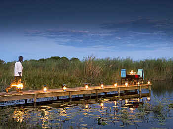 Selinda Camp: Dinner am Wasser