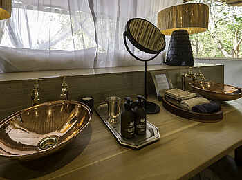 Little Ruckomechi Camp: Doppelwaschbecken