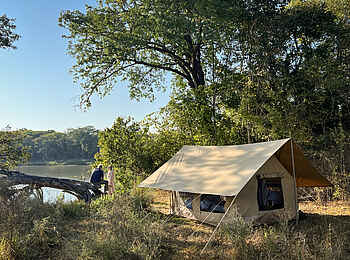 Charlie Ugalla Safari Camp: Zelt am Fluß