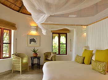 Chobe Bakwena Lodge: Schlafzimmer im Chalet