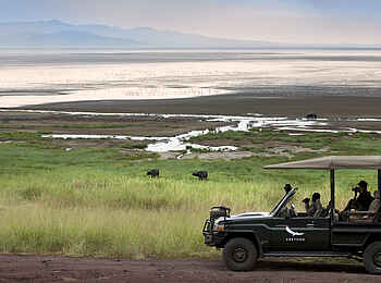 andBeyond Lake Manyara Tree Lodge: Pirschfahrt am See