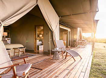 Governor´s Camp: Family Tent Terrasse
