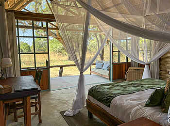 Mwamba Bush Camp: Aussicht aus dem Chalet Mwamba Bush Camp: Aussicht aus dem Chalet
