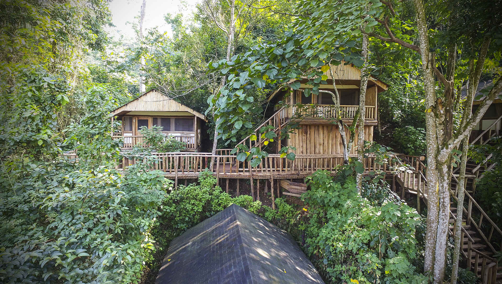 Buhoma Lodge, Bwindi Impenetrable Forest National Park, Gorilla tracking, Gästechalet, Veranda, Afrikarma, Afrikarma Safaris, Afrikarma Safaris - Wildnis. Hautnah., Afrikarma.de, Uganda Exclusive Camps & Lodges, Wild Frontiers