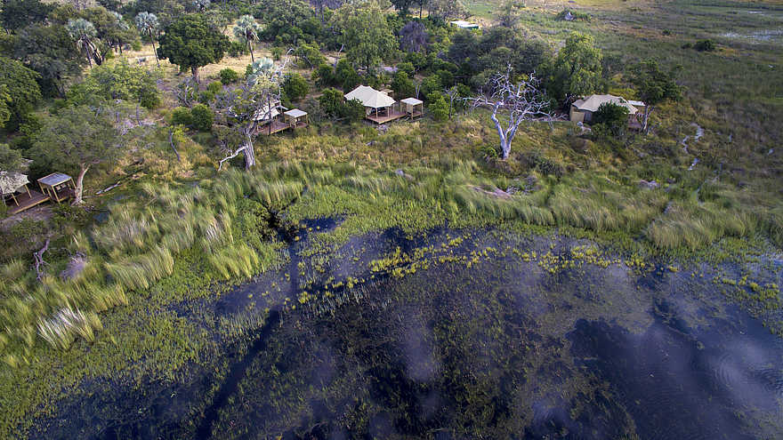Nxabega Okavango Tented Camp: Camp von oben Nxabega Okavango Tented Camp: Camp von oben