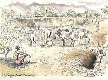 Sarara Tree: Aquarell der Singing Wells Sarara Tree: Aquarell der Singing Wells