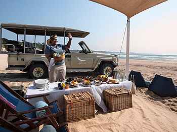 andBeyond Phinda Vlei Lodge: Picknick am Strand