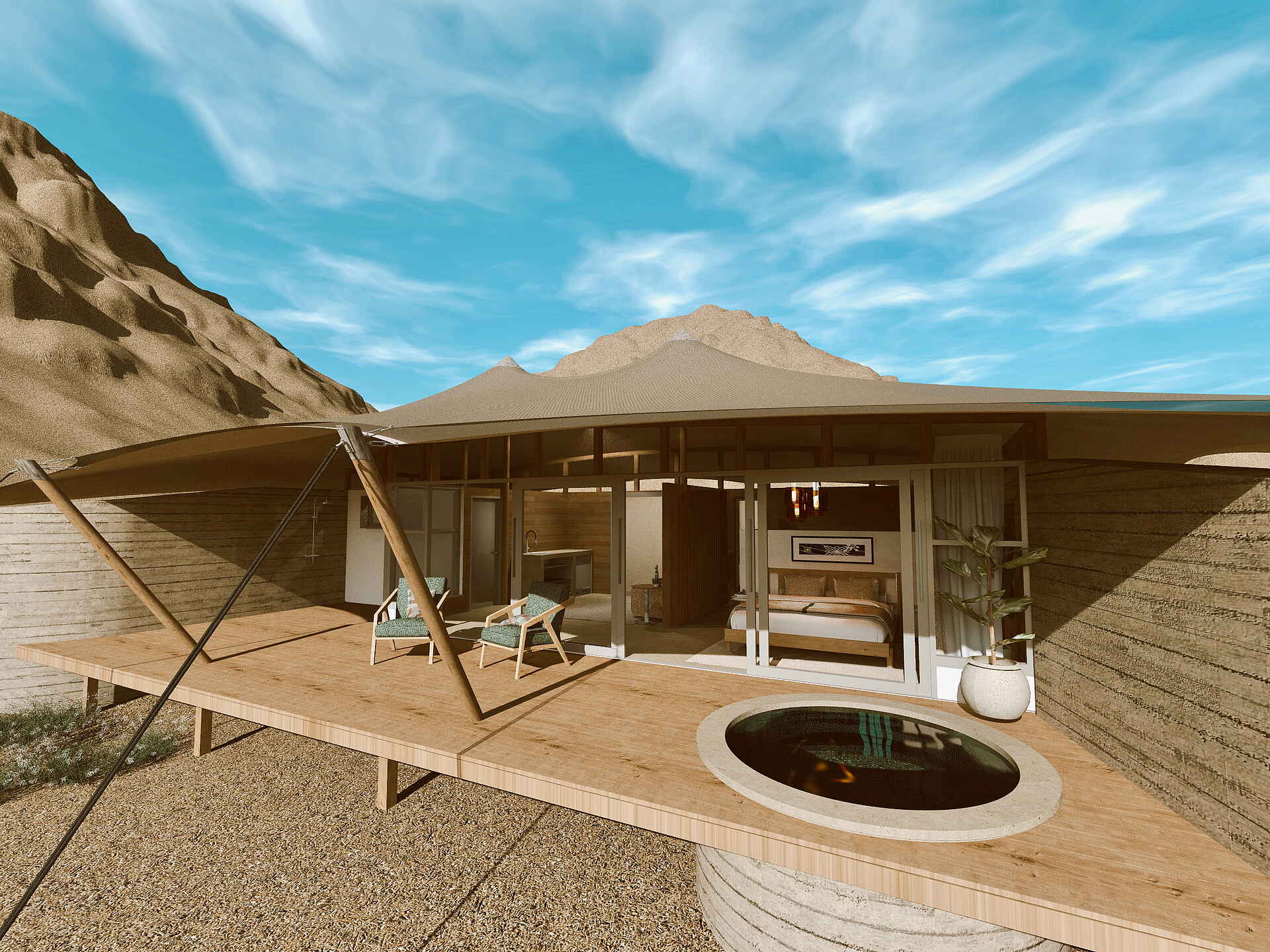 Hoanib Elephant Camp: Blick auf eine Gästeunterkunft