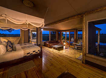 Little Vumbura: Blick in ein Gästezelt Little Vumbura: Blick in ein Gästezelt