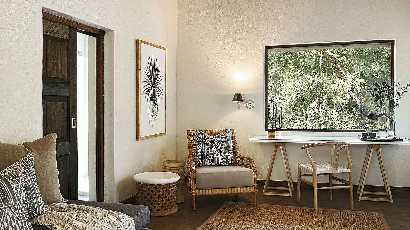 Londolozi Founders Camp: Schreibtisch eines Chalets Londolozi Founders Camp: Schreibtisch eines Chalets