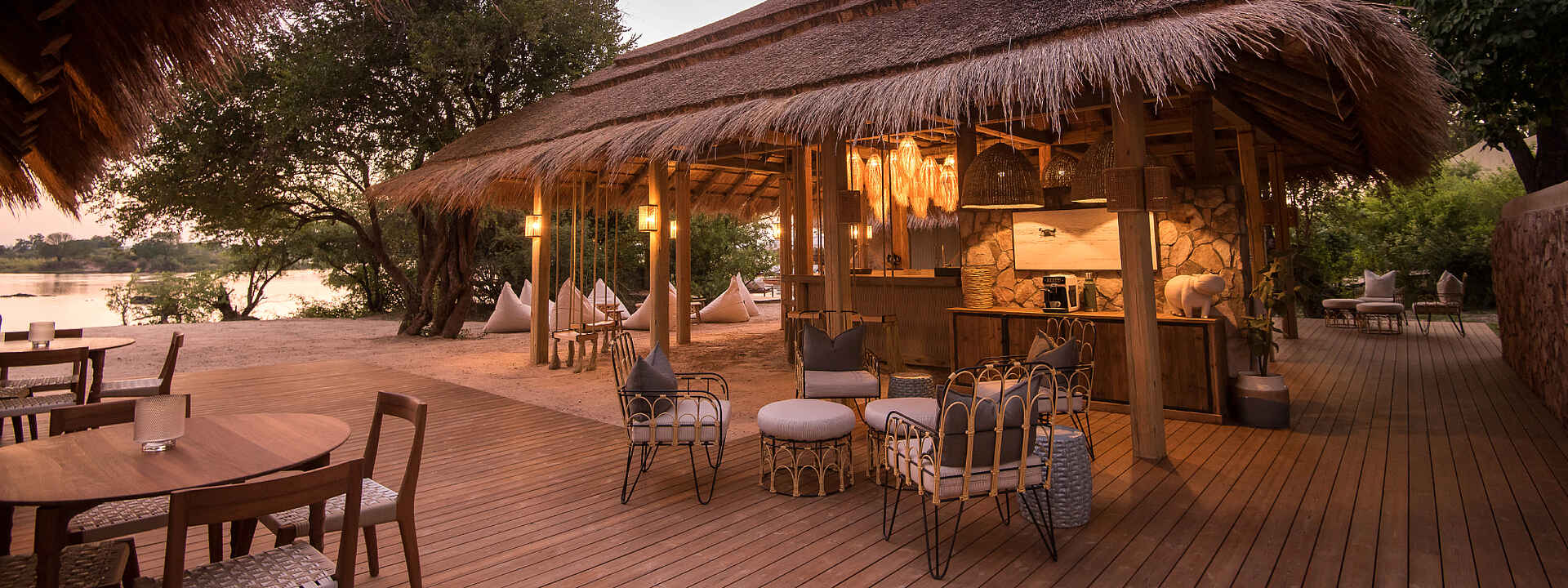 Der Restaurantbereich Mpala Jena Camps