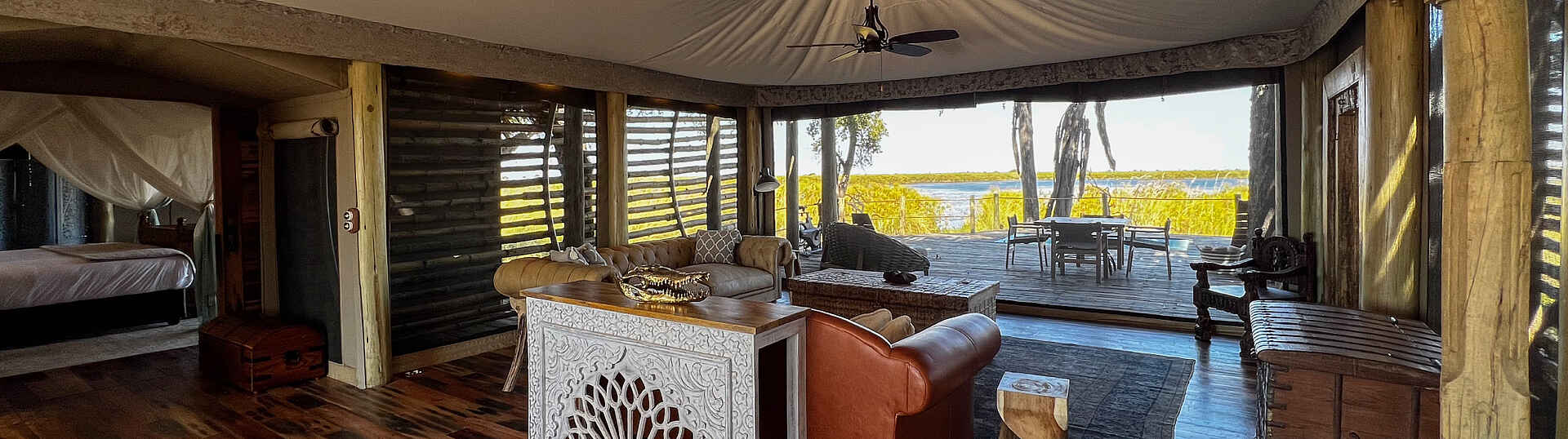 Sitatunga Private Island Suite: das Wohnzimmer