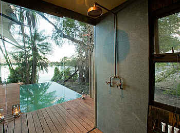 Thorntree River Lodge: Verglaste Dusche Thorntree River Lodge: Verglaste Dusche