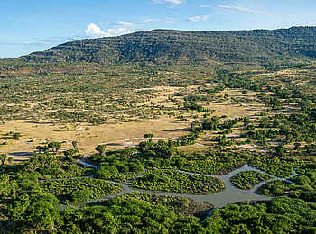 Roho ya Selous Camp: Landschaft um das Camp Roho ya Selous Camp: Landschaft um das Camp