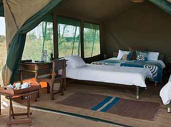 Chaka Camp: Ein Gästezelt mit einem Beistellbett