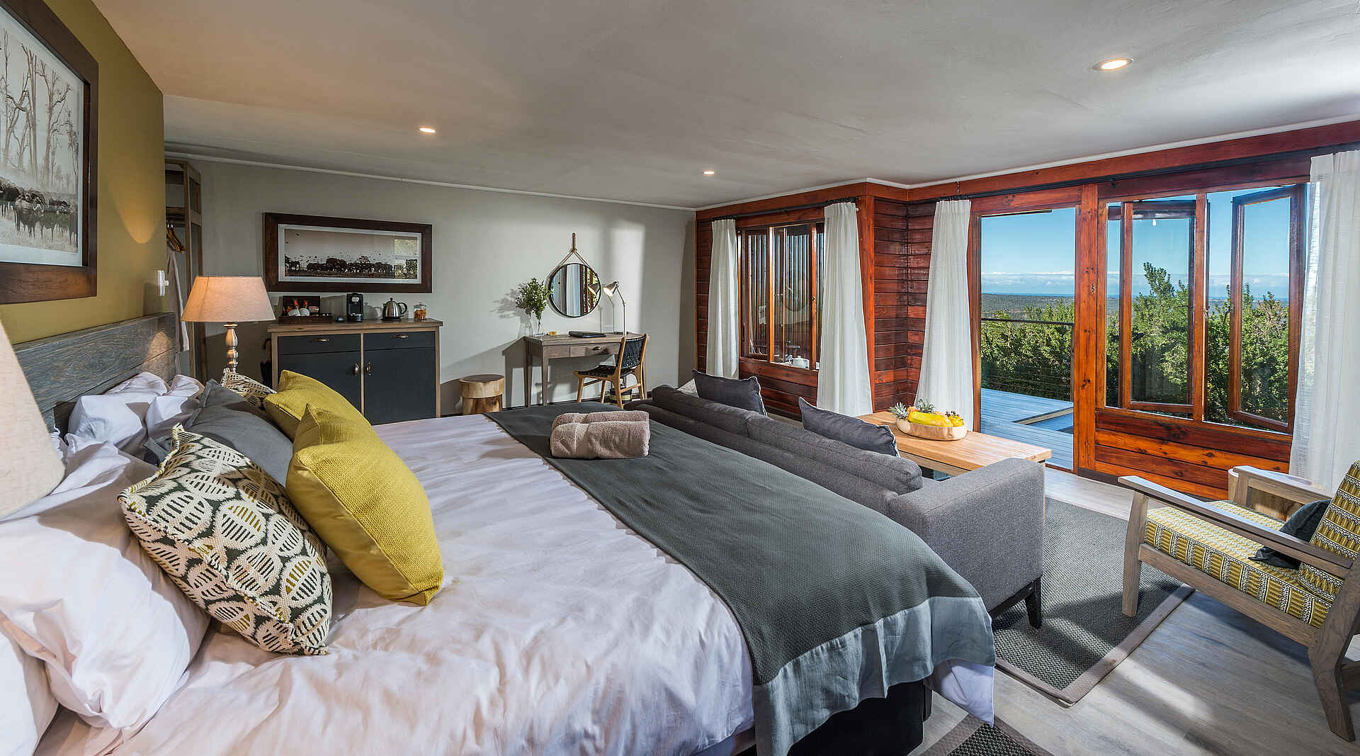 Kariega Ukhozi Lodge: Doppelbett Kariega Ukhozi Lodge: Doppelbett
