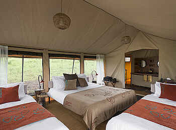 Kiota Camp: Konfiguration mit drei Betten Kiota Camp: Konfiguration mit drei Betten