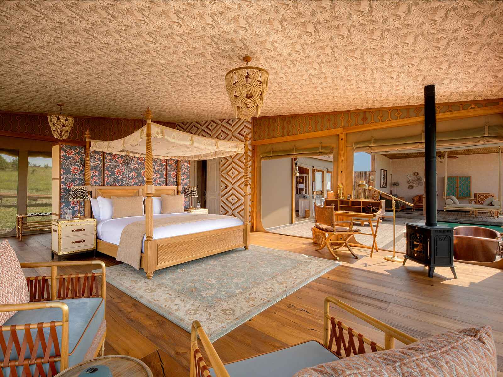 One Nature Mara River Lodge: Luxuriöses Schlafzimmer One Nature Mara River Lodge: Luxuriöses Schlafzimmer