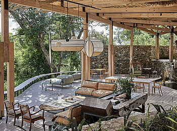 Saseka Tented Camp: Die Terrasse Saseka Tented Camp: Die Terrasse
