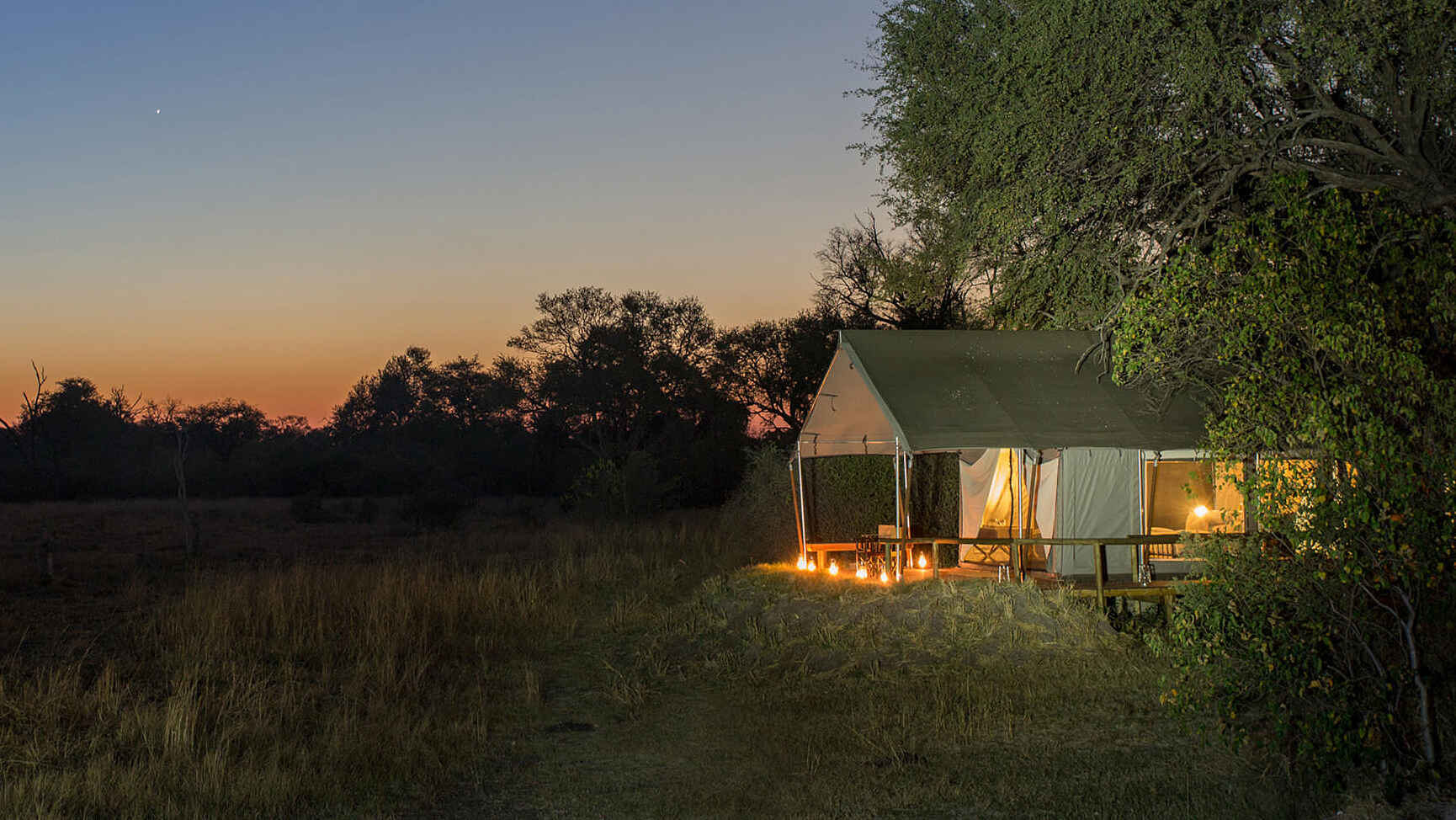 Machaba Camp: Luxury Family Tent Dämmerung