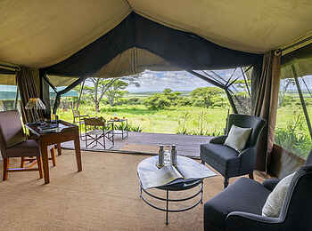 Serengeti Woodlands Camp: Twin Tent Blick hinaus