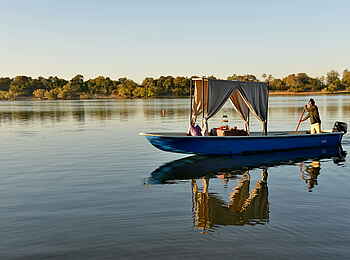 Mukwa River Lodge: Bootsfahrt