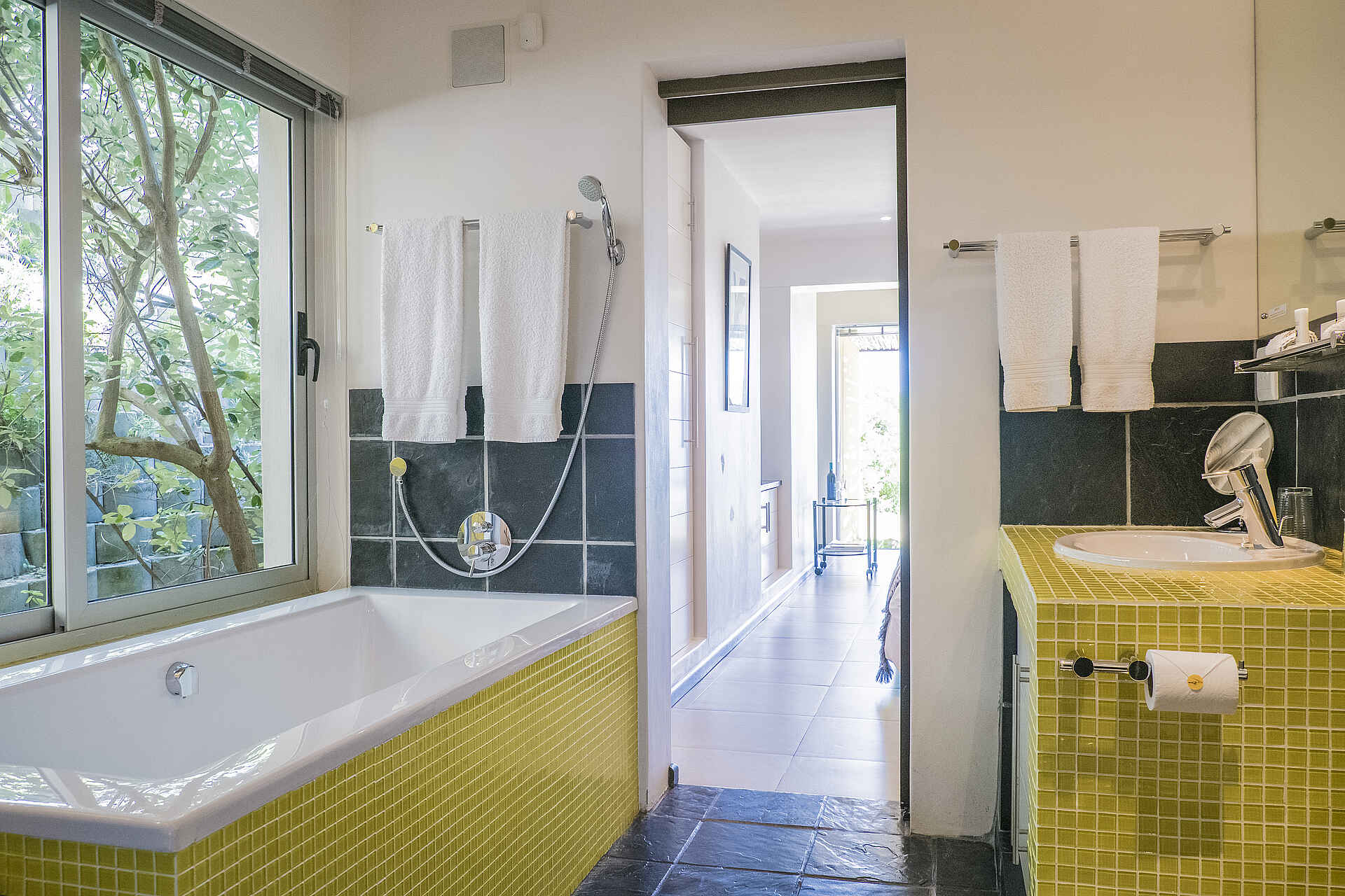 Crayfish Lodge: Das Badezimmer im Atlantic Garden Zimmer