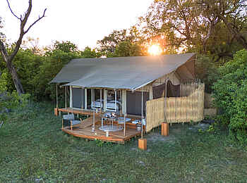 Monachira Camp: Blick auf ein Gästezelt Monachira Camp: Blick auf ein Gästezelt