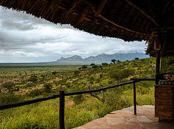 Soroi Leopards Lair Cottages: Blick von der Terrasse