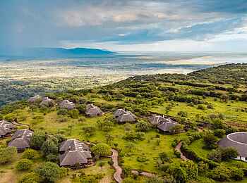 Lake Manyara Kilimamoja Lodge: Die Lodge aus der Vogelperspektive