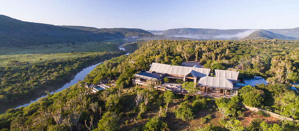 Kariega Settlers Drift Lodge: Frontansicht Hauptgebäude