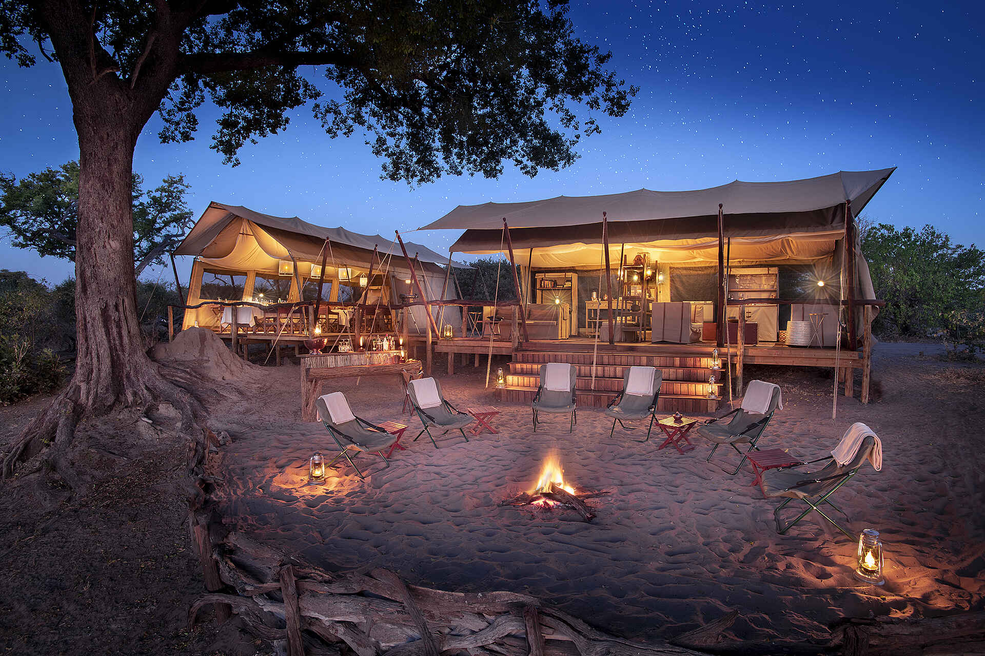 African Bush Camps, Chobe Enclave, Glambing, Linyanti Expeditions, Linyanti Sümpfe, Haupzelt, Afrikarma, Afrikarma Safaris, Afrikarma Safaris. Wildnis. Hautnah., Afrikarma.de