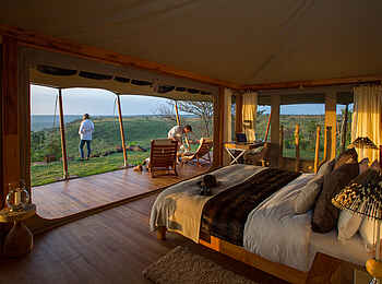 Loisaba Tented Camp: Blick aus einem Doppelzimmer Loisaba Tented Camp: Blick aus einem Doppelzimmer