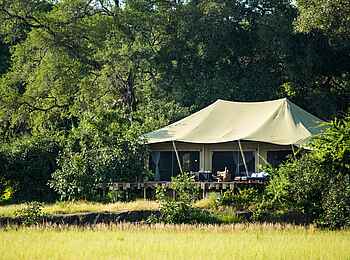 Tembo Plains Camp: Blick auf Gästezelt