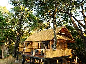 Chamilandu Bushcamp: Gästechalet unter Bäumen Chamilandu Bushcamp: Gästechalet unter Bäumen